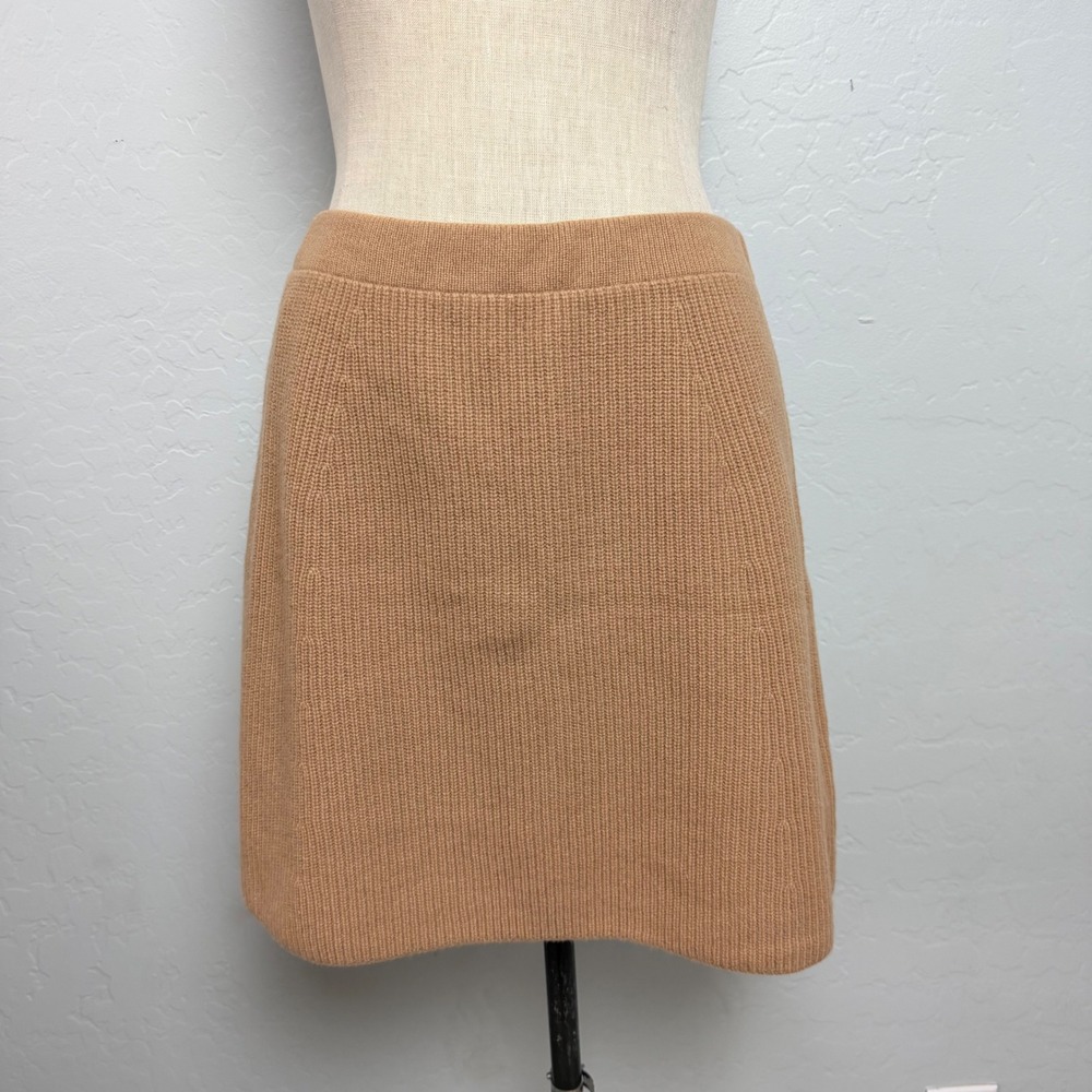 Uniqlo :C Womens Brown 100% Wool Knit Mini Skirt A-Line Camel Size M
